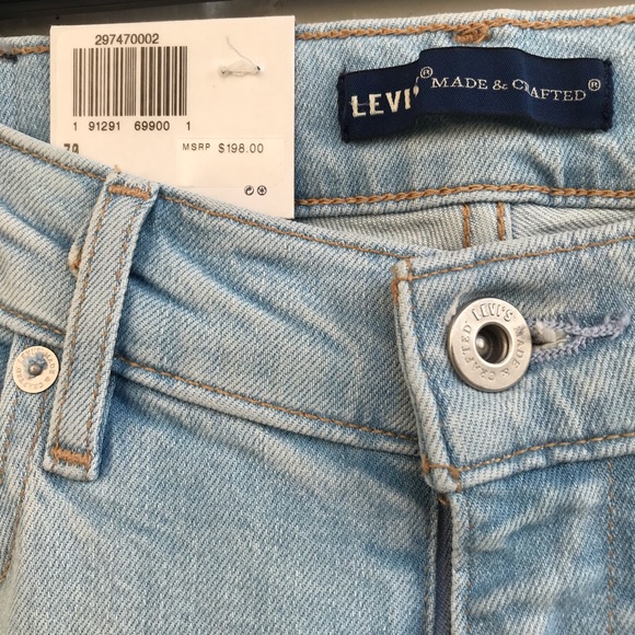 Levi's Denim - Levi’s Raw Hem Jeans Light Wash Skinny Distressed
